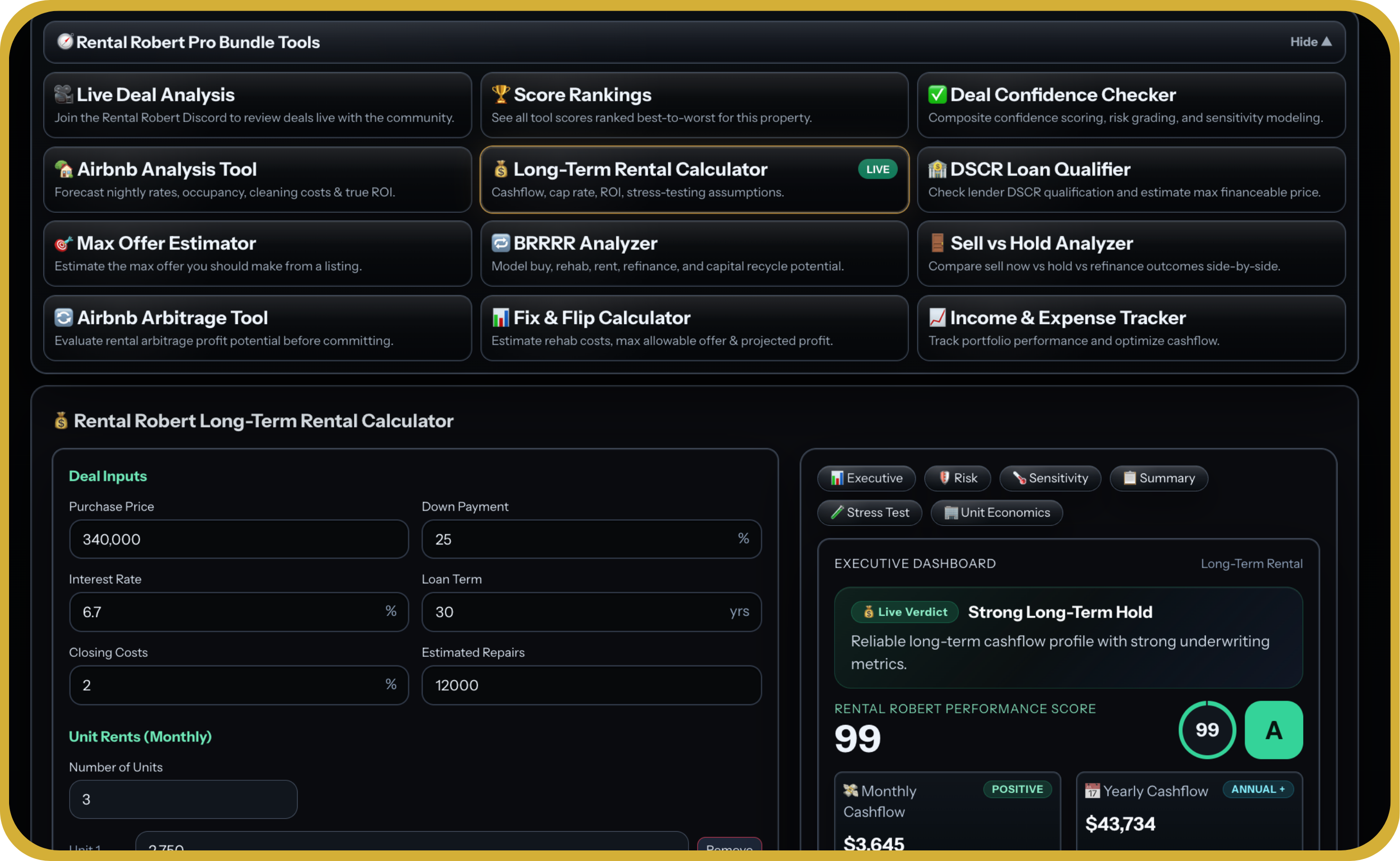 Rental Robert Pro Membership – All Tools + Live Deal Analysis + Investor Community