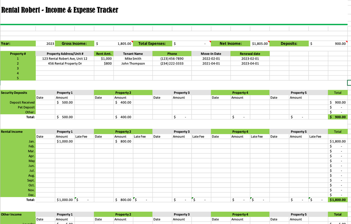 Let Rent Tracker Rental Income and Expense Tracker