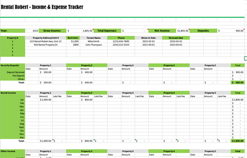 Rental Income and Expense Tracker